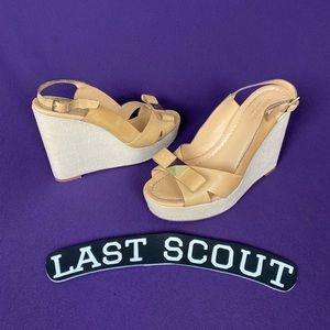 Kate Spade Wedges Tan Leather Platform Sz 8.5